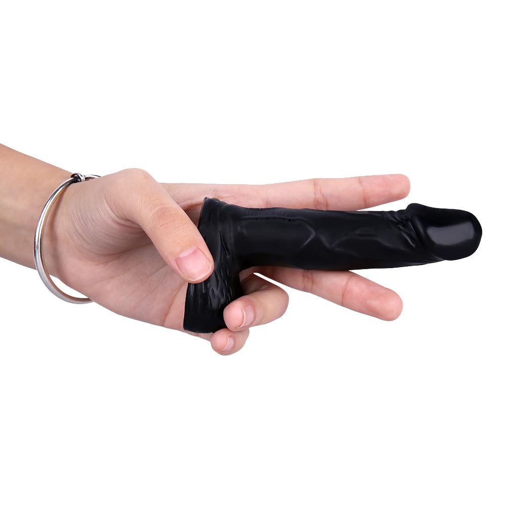 4.3 Inch Realistic Dildo for Beginners - Lifelike Anal Sex Toy for Women, Men & Couples | G-Spot Stimulator & Anal Training Plug | Perfect for Solo Play, Couples Fun & BDSM Exploration (Black)