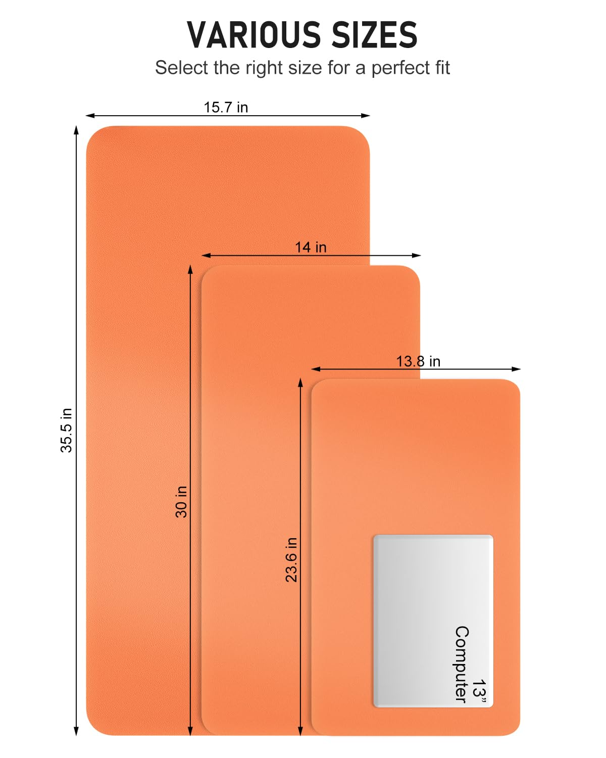 Premium PU Leather Desk Pad - 23.6