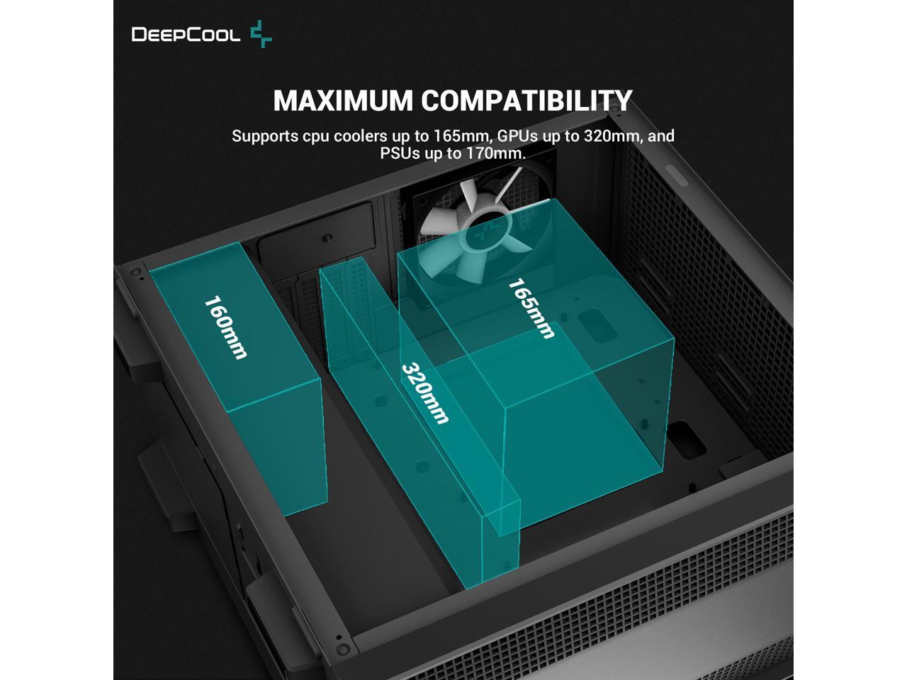 DeepCool CC360 ARGB Micro ATX Gaming PC Case - Compact Tower with Tempered Glass & RGB Lighting for Home Office & Gaming Setup