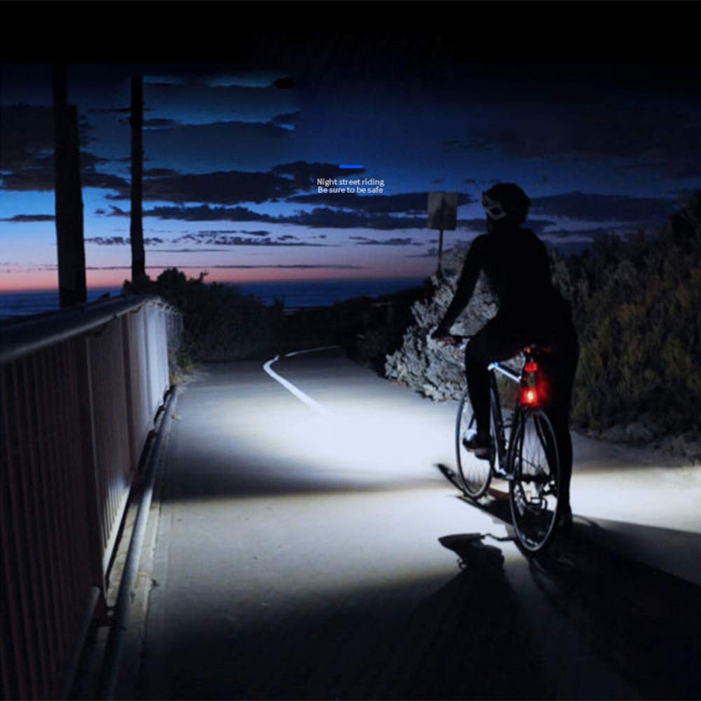 XUNATA USB Rechargeable LED Bike Light Set - Front Headlight & Rear Tail Light with Speedometer Odometer for Mountain & Road Bicycles | Waterproof Cycling Safety Lights for Night Riding & Commuting
