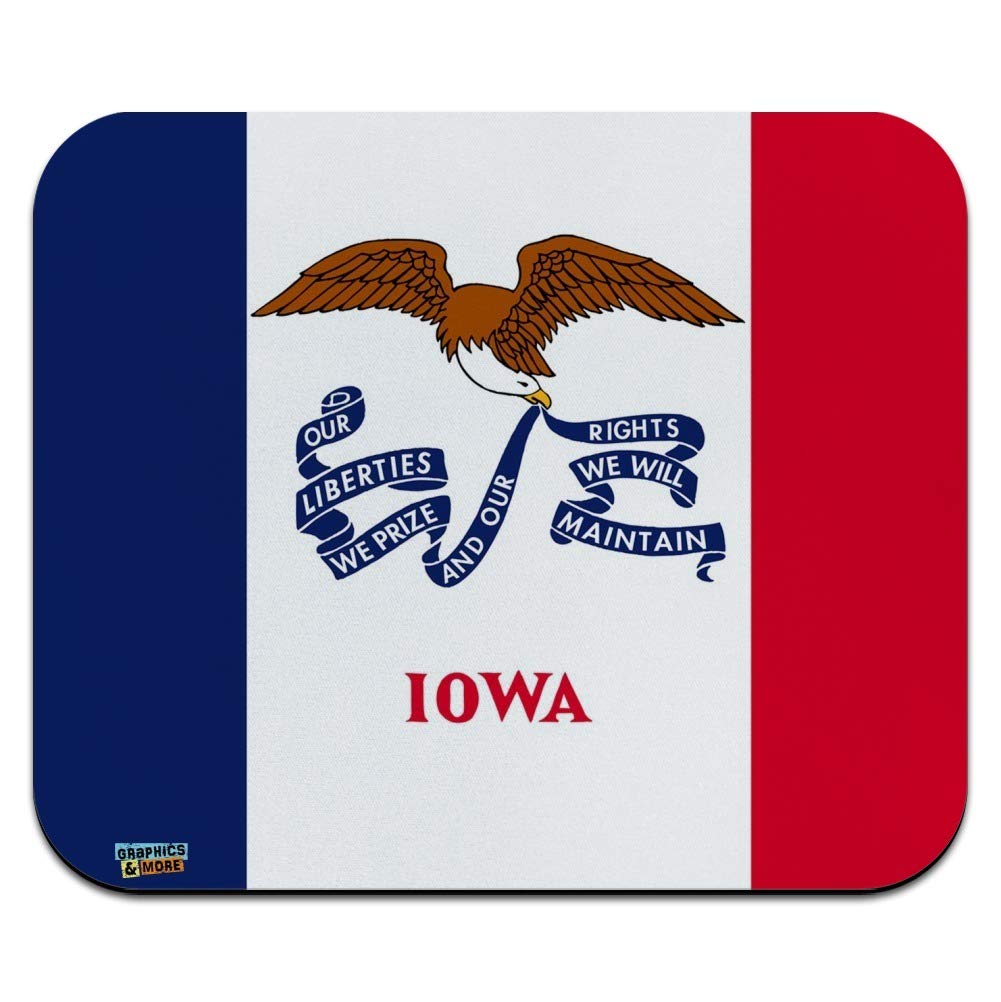 Iowa State Flag Low Profile Thin Mouse Pad - Non-Slip Rubber Base, Smooth Surface for Gaming & Office Use - Perfect for Desktops, Laptops, and Workspaces