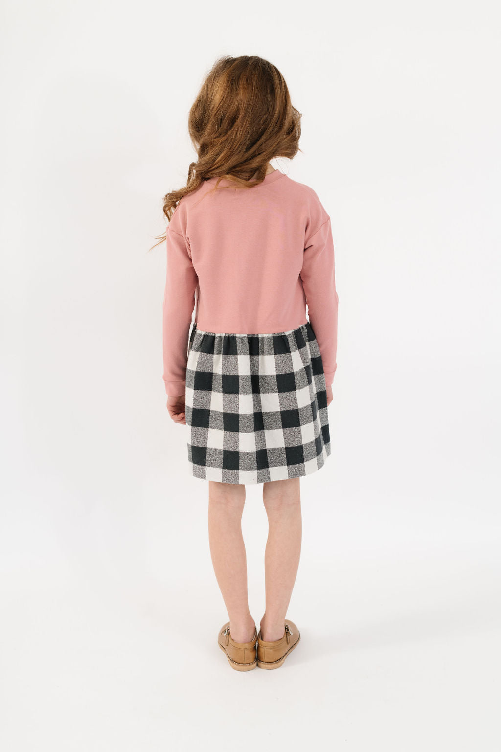 Stylish Modern Sweatshirt Dress in Pepper Gingham - Comfortable & Trendy Women's Pullover Dress for Casual Wear, Lounge & Street Style