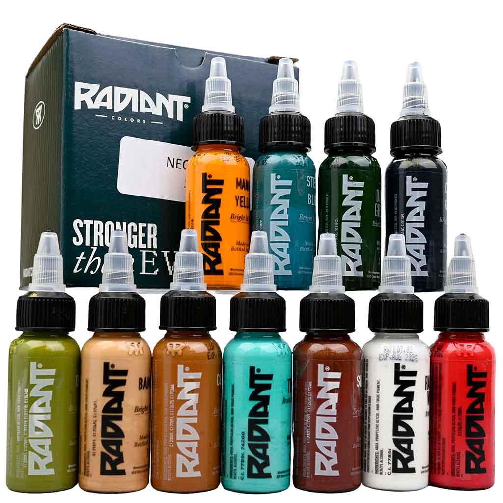 10-Color Neo Traditional Tattoo Ink Set - Vibrant, Long-Lasting Professional Tattoo Pigments for Artists | Perfect for Sleeves, Floral Designs & American Traditional Tattoos