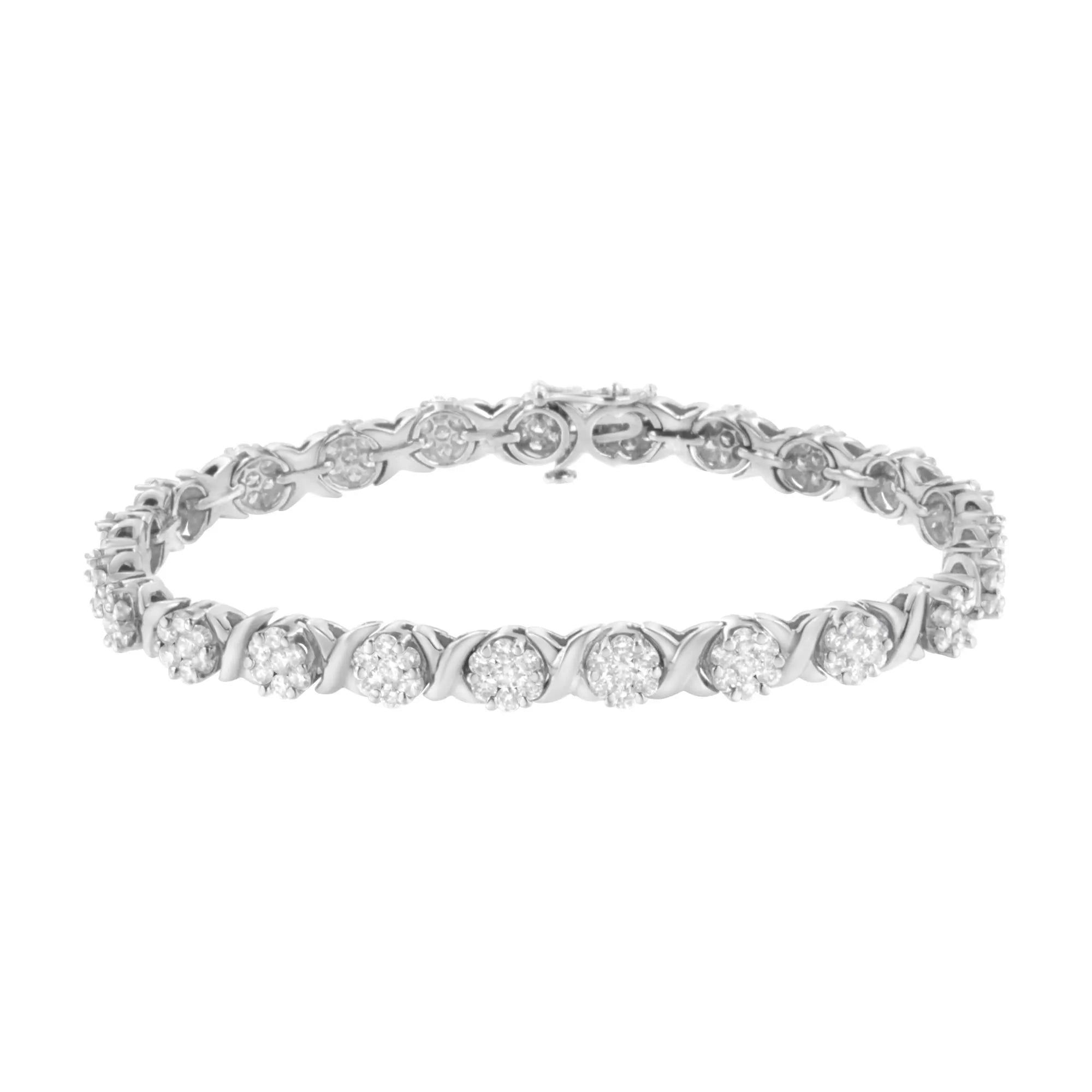 14K White Gold 4 7/8 Cttw Round Brilliant Cut Diamond Cluster Ring - Elegant Wedding Band, Anniversary Gift for Her, Perfect for Engagement & Special Occasions