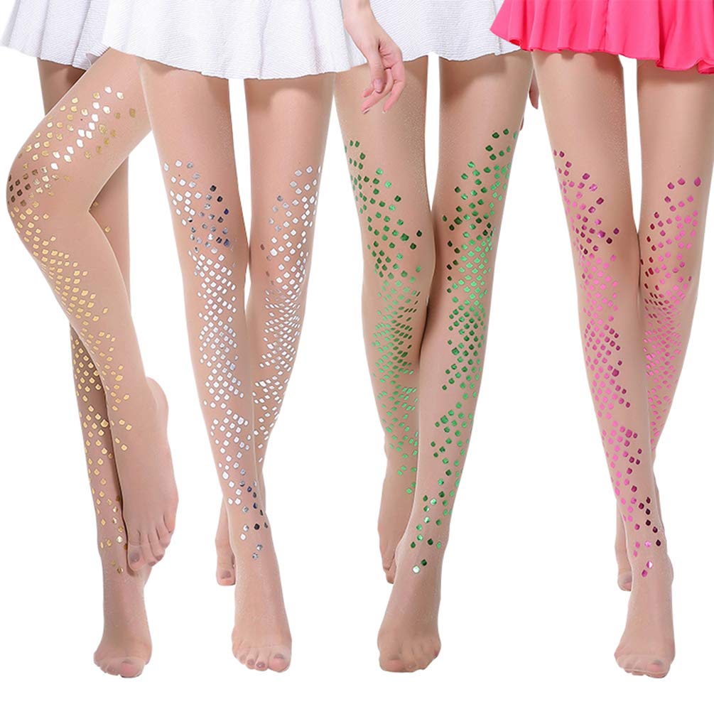 Sheer Stockings for Women - Mermaid Tights with Sequin & Glitter Design - Elegant Pantyhose for Party, Cosplay, Date Night & Special Occasions