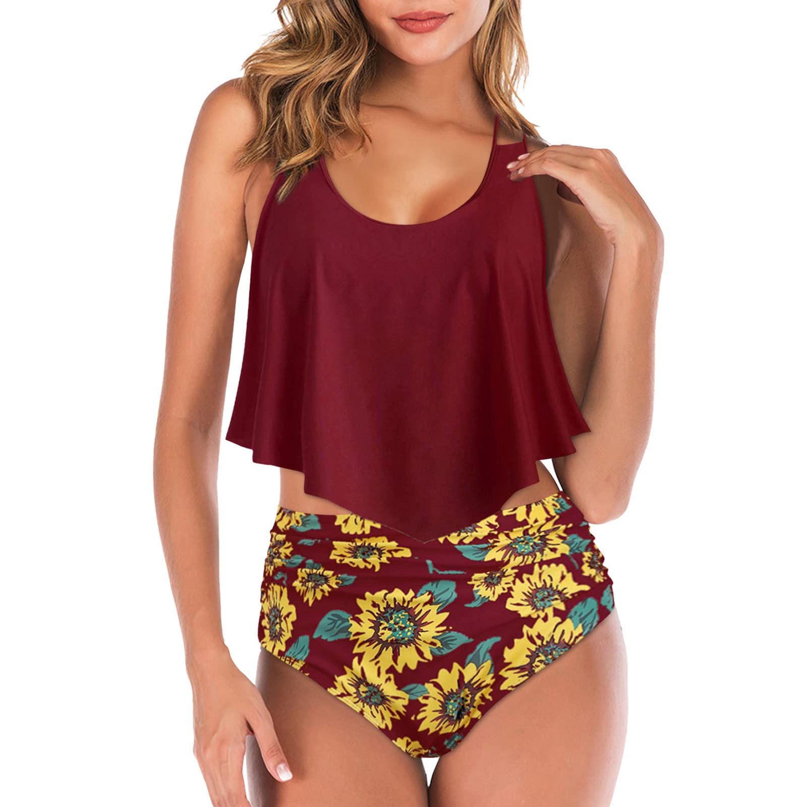 Felwors Women's Bikini Set - Modest Swimwear with Tank Top, Boy Shorts & Bra | Perfect for Beach, Pool & Summer Vacations
