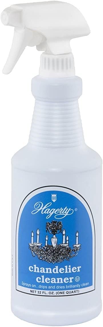 Hagerty No-Wipe Chandelier Cleaner - Drip & Dry Formula for Sparkling Glass & Crystal Fixtures - Long Reach Spray Up to 25 Feet - USA Made & Kosher Certified - Perfect for Dining Rooms, Entryways & Luxury Home Decor