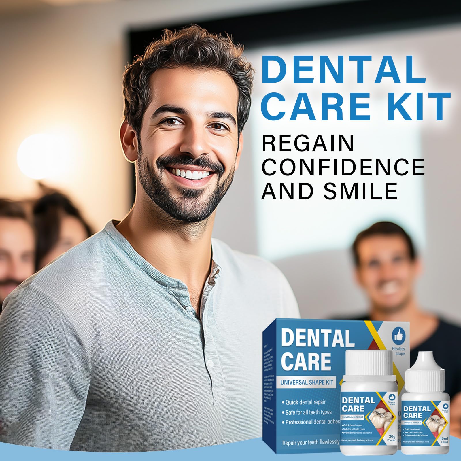 Dental Repair Kit for Broken & Missing Teeth - Temporary Tooth Filling Material, Emergency Dental Care Solution for Pain Relief & Cavity Repair - Regain Confidence with Natural-Looking Smile (Off White) - Perfect for Travel, Home Use & Dental Emergencies