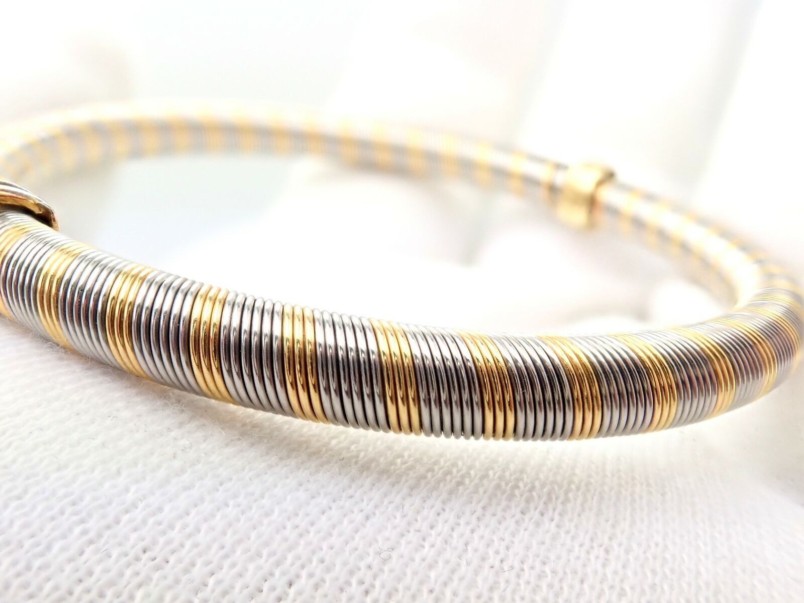 Authentic Vintage Cartier Trinity Bracelet - 18k Yellow Gold & Steel Bangle for Women | Luxury Jewelry Gift for Anniversary, Birthday & Special Occasions