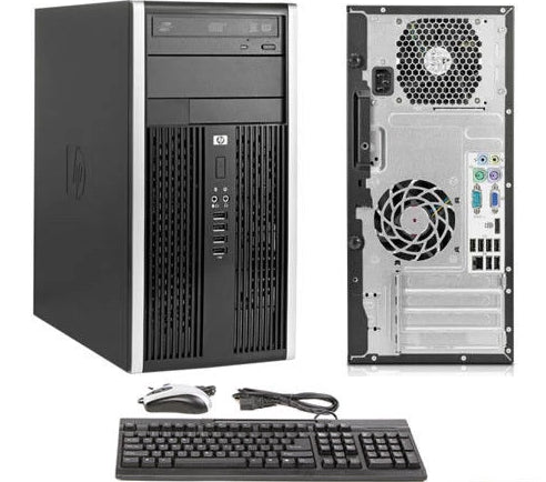 HP Windows 7 Pro Tower Desktop Computer - Core 2 Duo 3.0GHz, 1TB HDD, 8GB RAM, WiFi | Fast Performance for Home Office & Business Use
