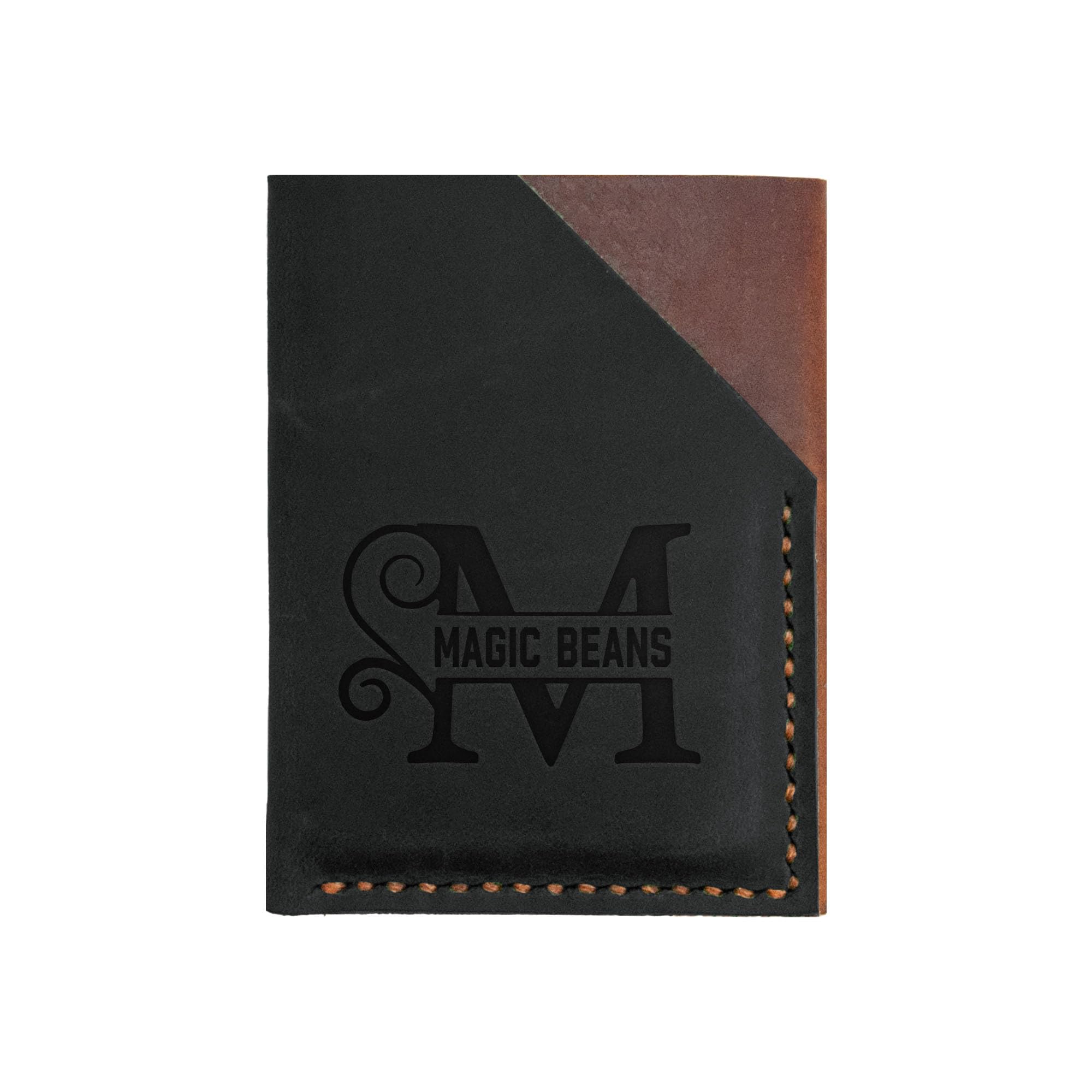 Personalized Handmade Minimalist Vertical Card Wallet - Green & Brown Leather Credit Card Holder for Men & Women - Slim Front Pocket Wallet & RFID Blocking Card Sleeve - Perfect for Everyday Carry, Travel, and Business Use