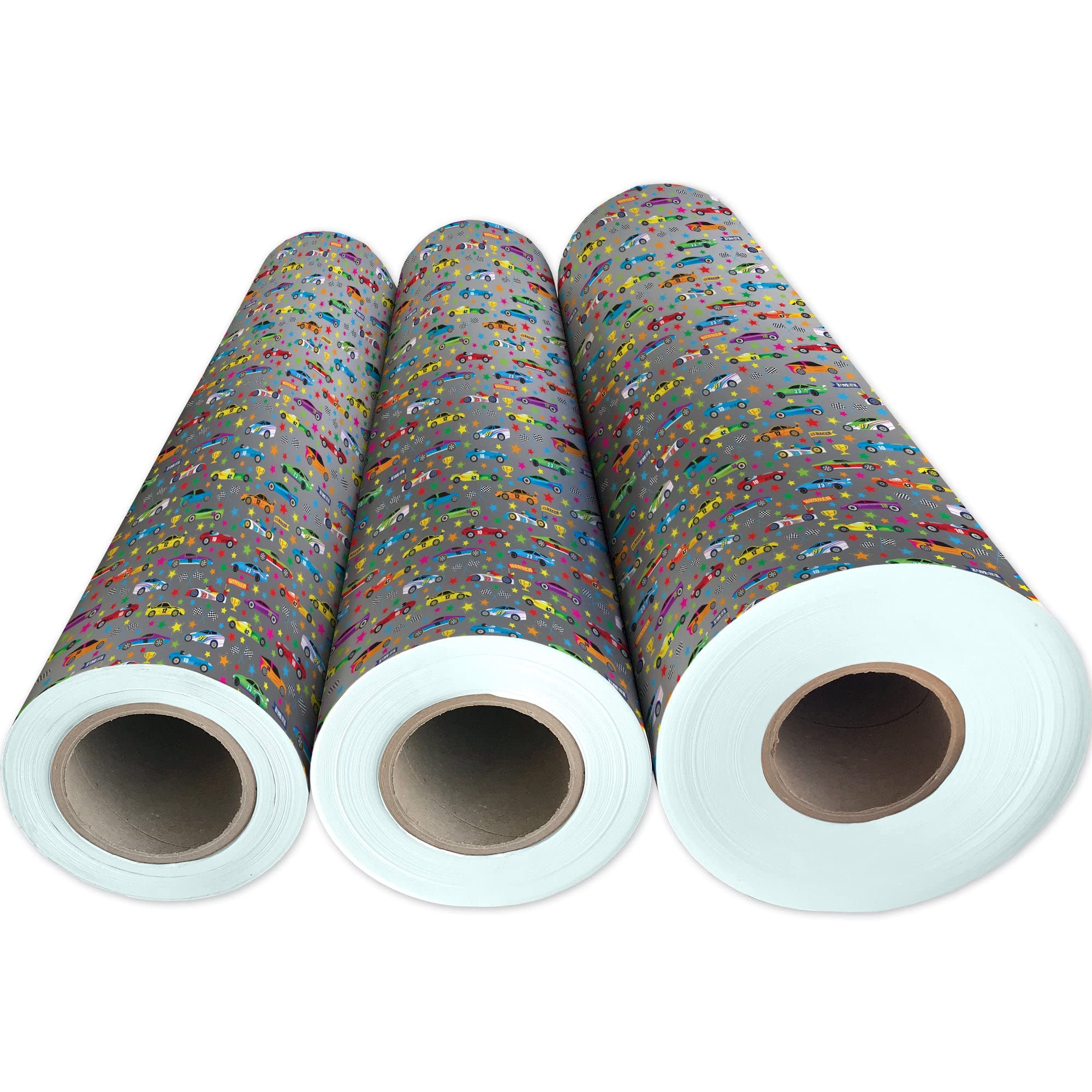 Jillson Roberts Bulk Gift Wrap - 833 Feet x 30 Inches Racer Design Everyday Wrapping Paper for Holidays, Birthdays & Parties | Premium Gift Wrapping Supplies for Retail Stores & Home Use