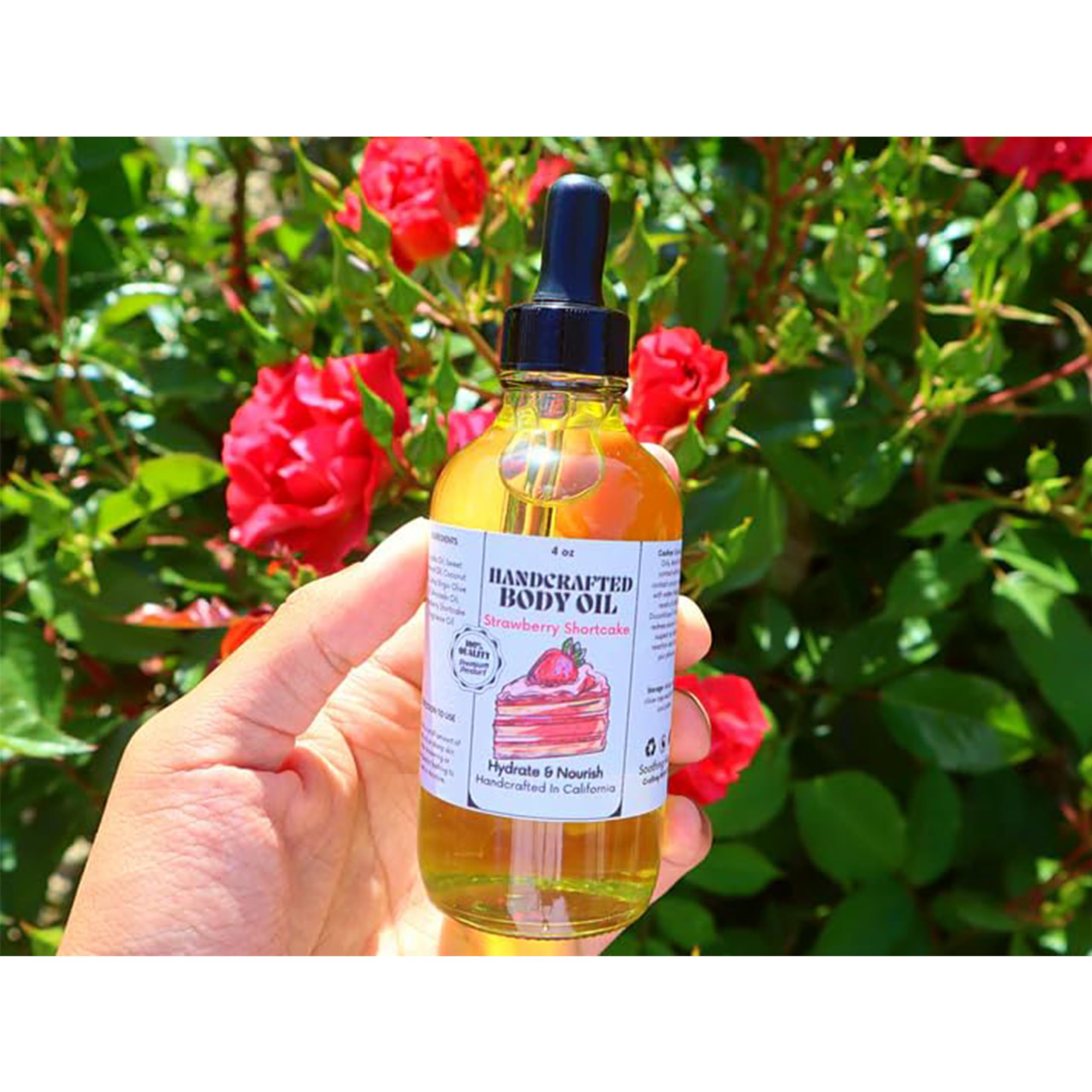 Organic Coconut Cream Pie & Vanilla Body Oil - 60ml Moisturizing Handcrafted Body Oil for Women - Perfect for Dry Skin, Massage & Aromatherapy Relaxation