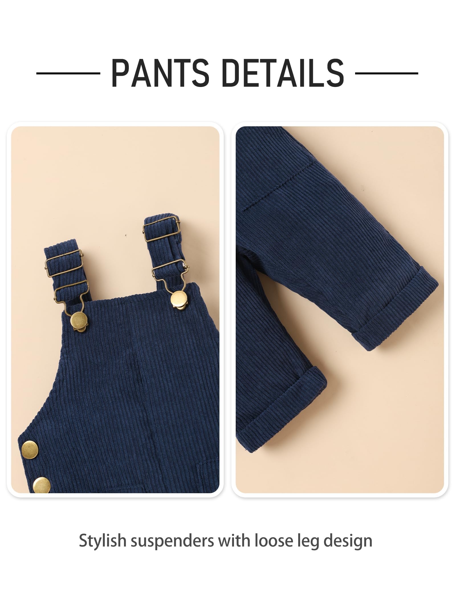 Baby Boy Winter Clothes Set - Long Sleeve Top & Suspenders Pants Outfit for Toddlers | Warm & Cozy Winter Wear for Boys 12-24 Months | Perfect for Holiday Photos, Family Gatherings & Outdoor Play