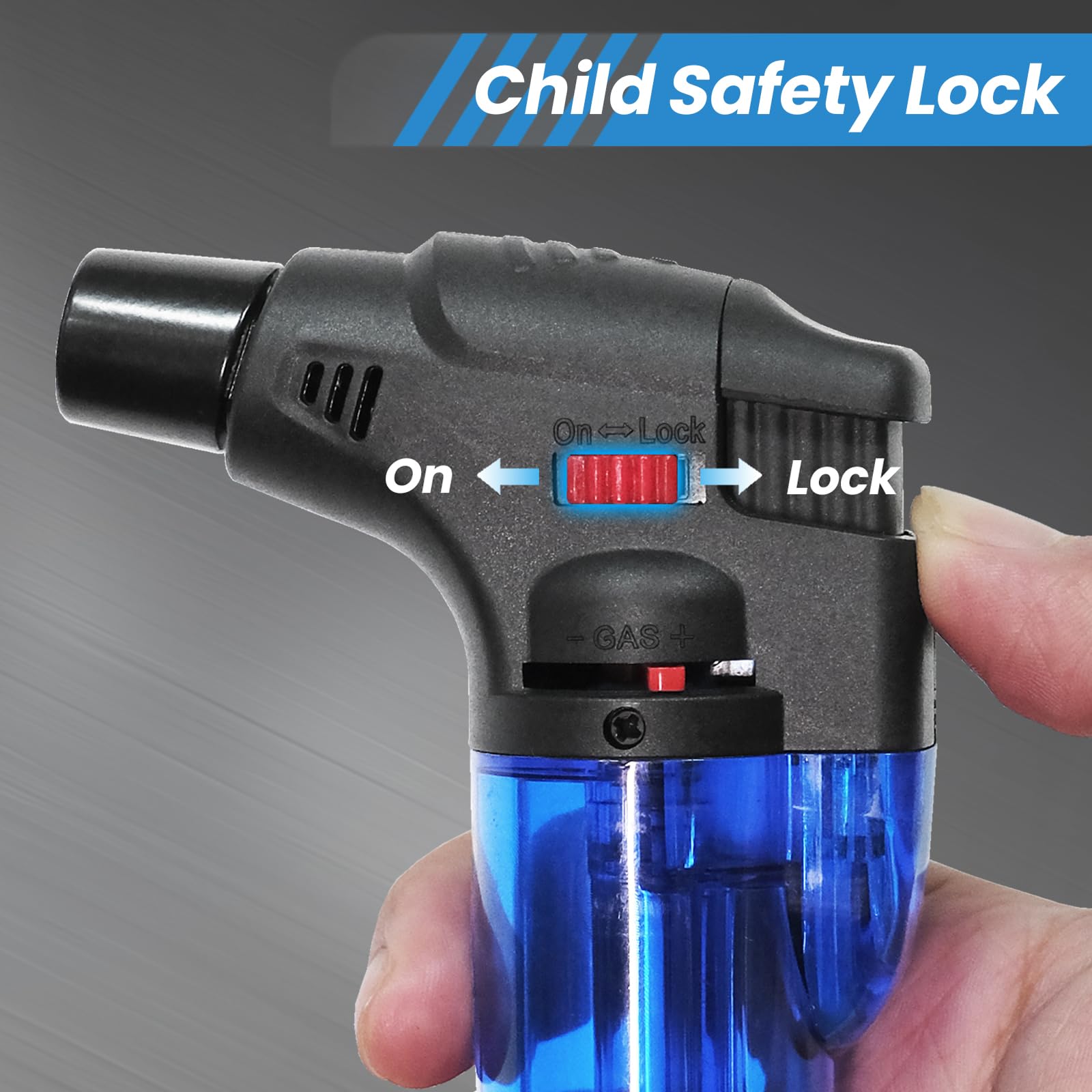 5 Pack Refillable Butane Torch Lighters - Windproof Single Jet Flame Lighter for Candle, Fireplace, Camping, BBQ & Kitchen Use - Multi-Purpose Mini Blow Torch (No Fuel Included) - Perfect for Outdoor Adventures & Home Cooking