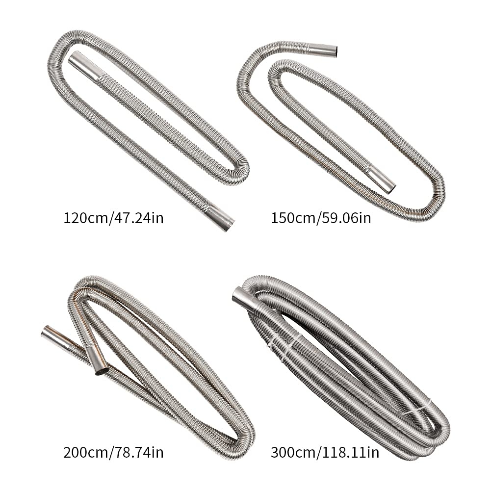 Stainless Steel Parking Air Heater Exhaust Pipe - 120cm/47.24in Diesel & Gas Vent Hose for Trucks, RVs & Campers - Durable Fuel Tank Heating Solution for Winter Camping & Cold Weather Use