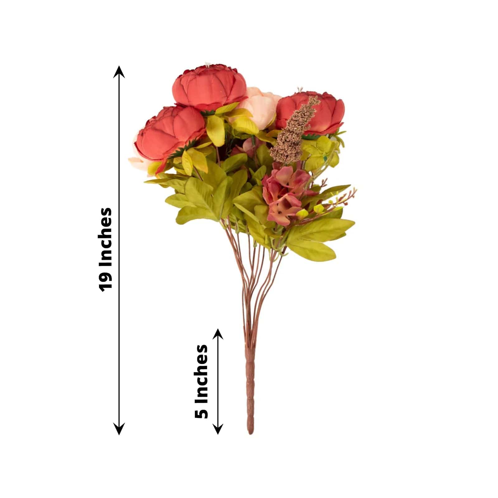 2 Pack 19 Stems Silk Peony Flowers Artificial Floral Arrangement - Perfect for Home Decor, Wedding Centerpieces & Office Tabletop Decoration