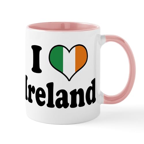 White/Pink Inside - I Love Ireland Tricolor Mug