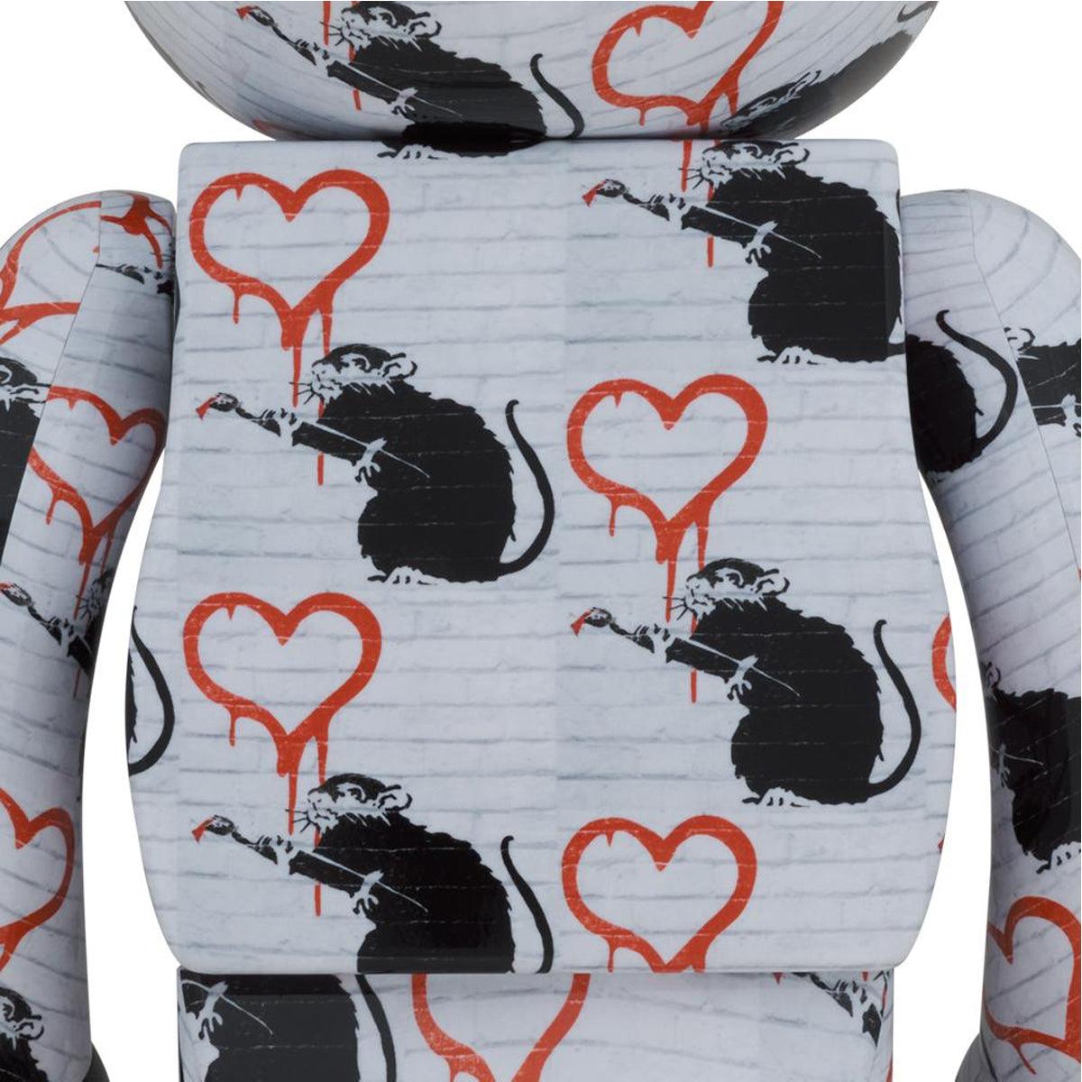 BRANDALISM Be@rbrick 1000% 'Love Rat' Vinyl Art Toy - Limited Edition Collectible Figure for Display & Home Decor