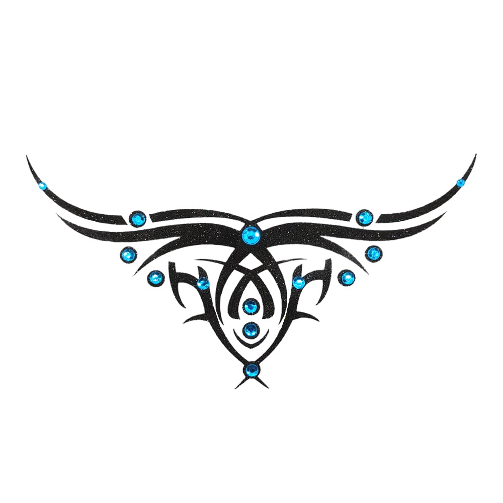 Comet Busters Glitter Black Temporary Tattoo Stickers - Waterproof Body Jewelry for Parties & Festivals (BJ213) | Perfect for Halloween, Cosplay & Music Events