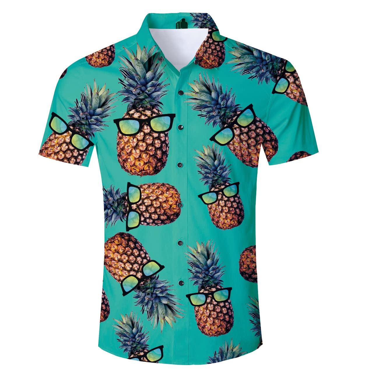 Raisevern Men's Slim Fit Short Sleeve Button Down Shirt - Hawaiian Aloha Casual Dress Shirt for Summer, Beach, Vacation & Holiday Wear - Perfect for Tropical Parties, Luaus, and Outdoor Events