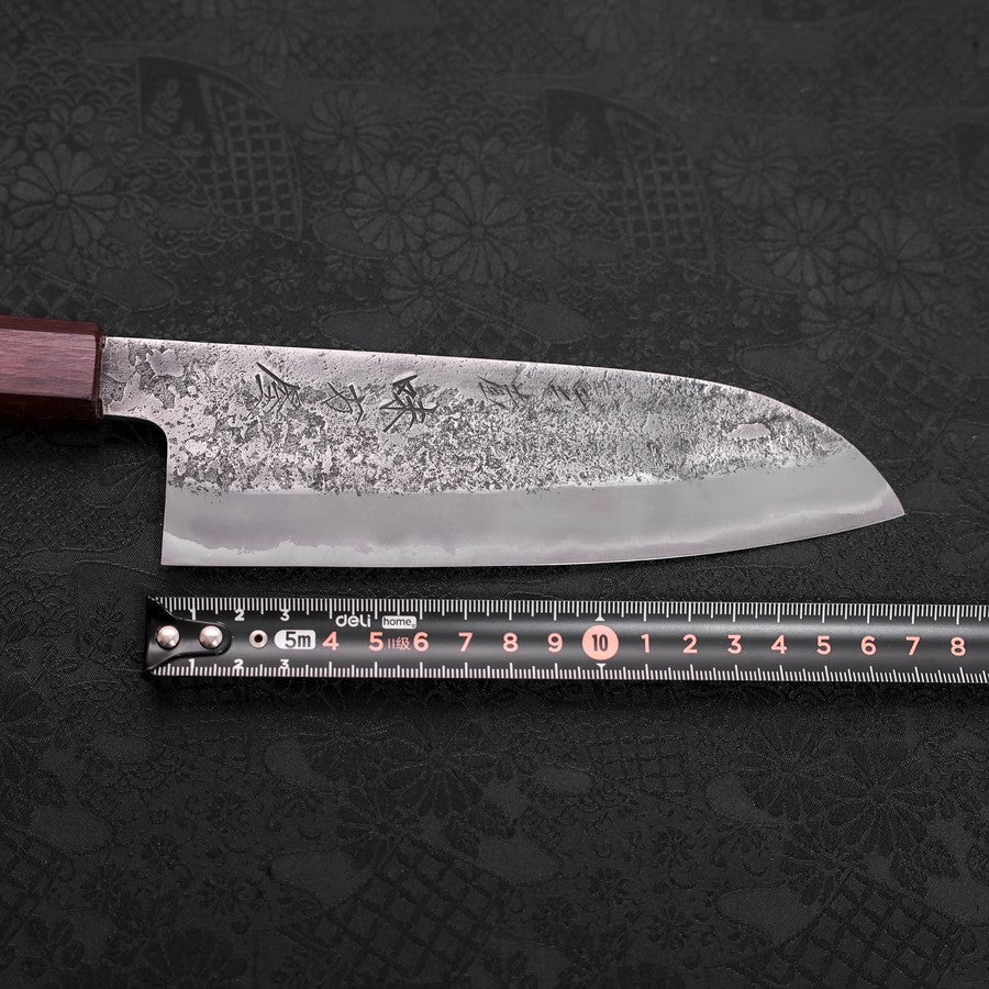 Premium Santoku Knife 165mm - White Steel #2 Nashiji Stainless Clad with Purple Urushi Handle - Japanese Chef Knife for Slicing, Dicing & Precision Cutting - Perfect for Home Cooks & Professional Kitchens