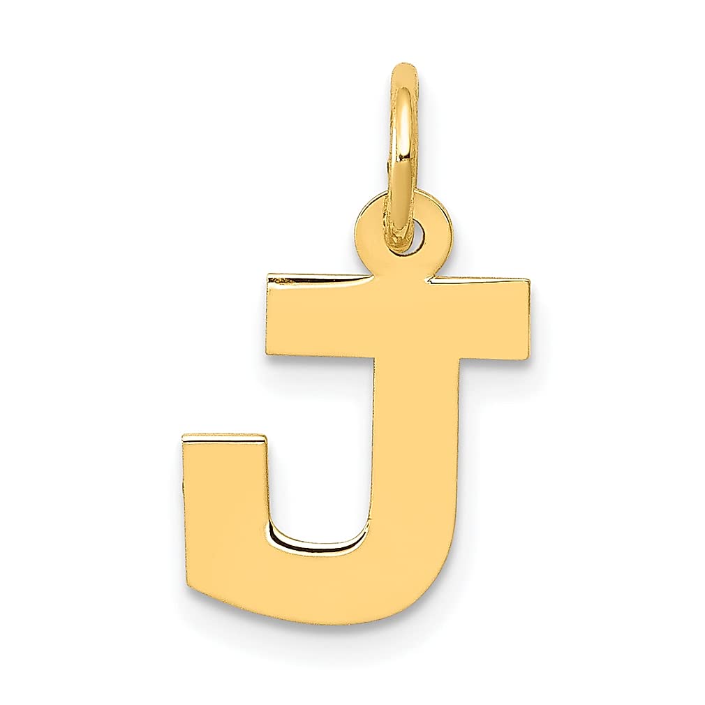 14K Yellow Gold Small Block Letter J Initial Monogram Name Charm Necklace Pendant - Dainty Personalized Jewelry for Women - Perfect Birthday Gift, Anniversary Present & Everyday Wear