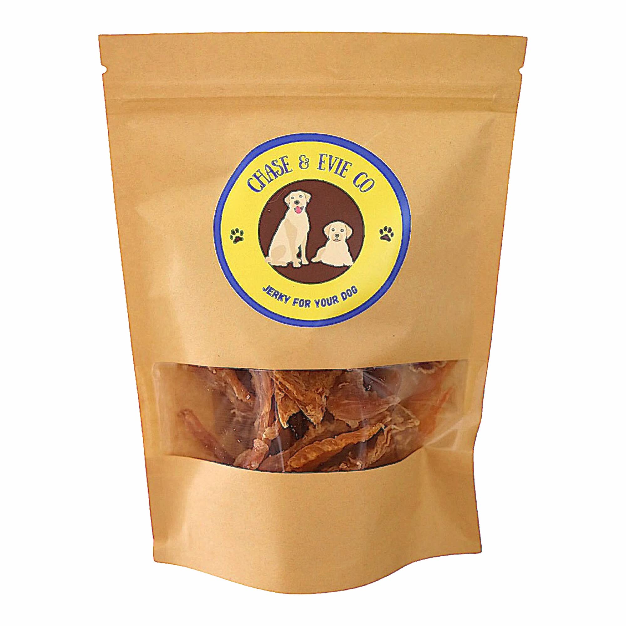 100% Natural Chicken Breast Jerky Dog Treats - USA Made, No Chemicals or Fillers - High Protein Training Snacks for Picky Eaters - Freshly Made 8oz by Chase&EvieCo - Perfect for Reward Training, Travel & Outdoor Adventures