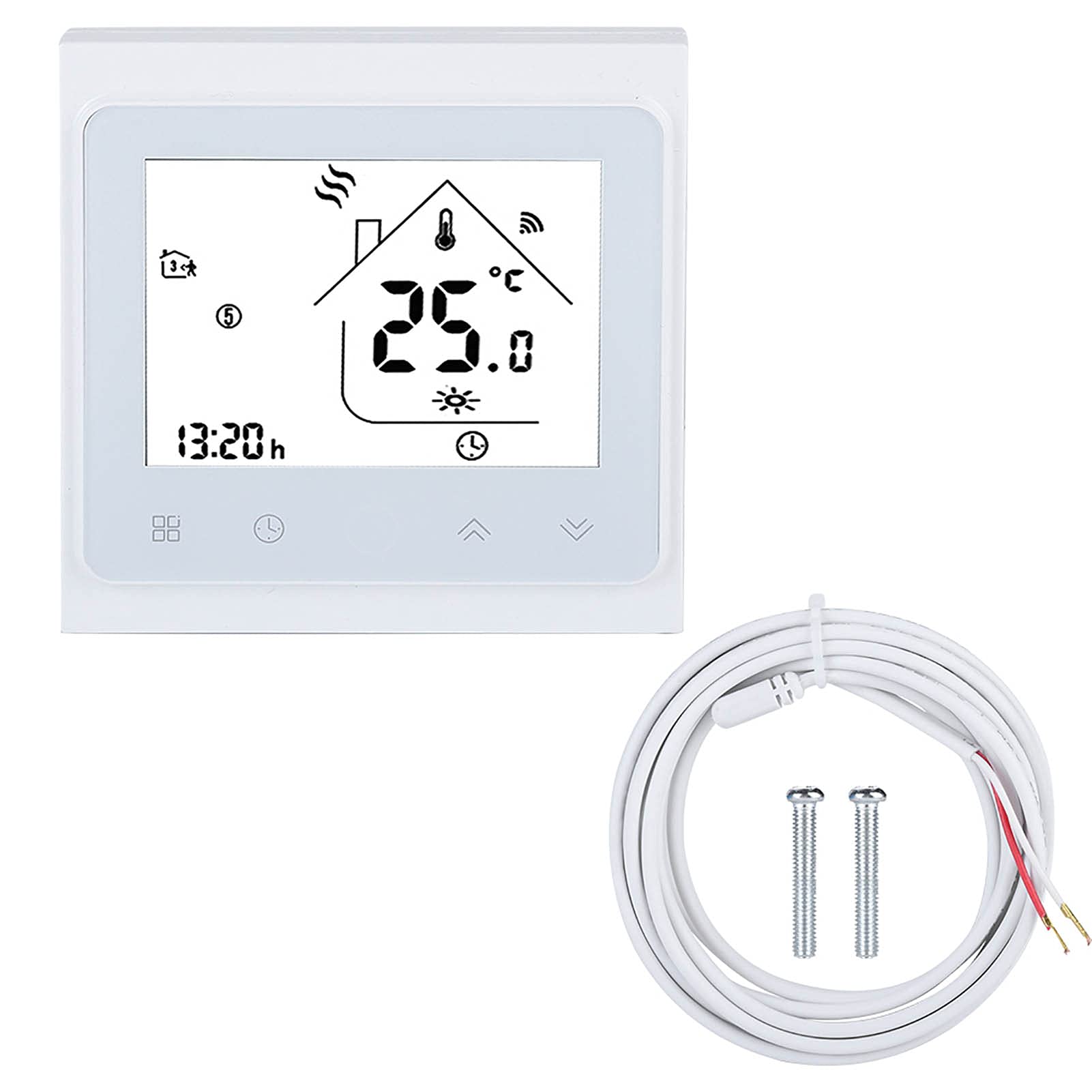 WiFi Smart Thermostat with LCD Touch Screen - Temperature Controller for Electric Floor Heating | Home & Office Climate Control