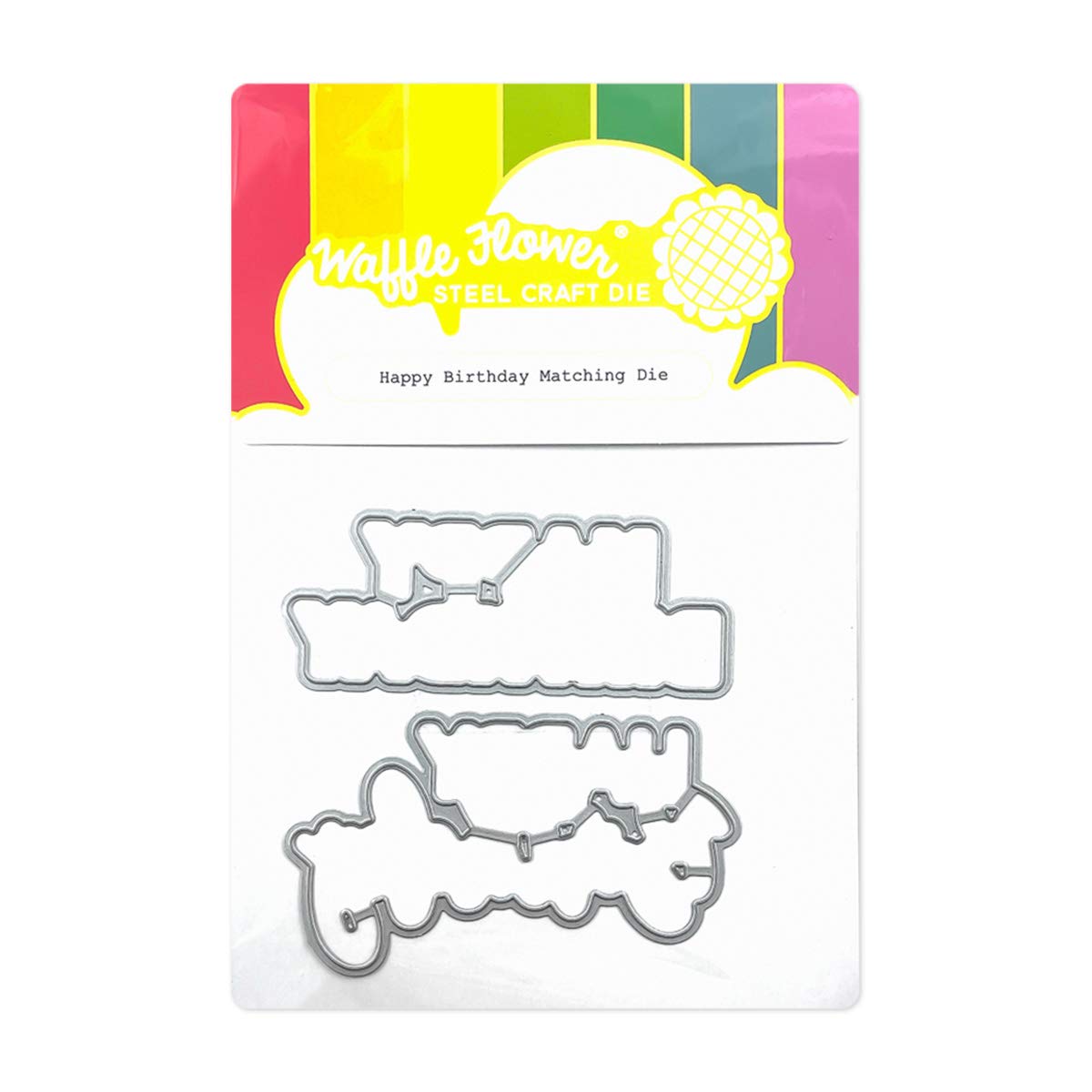 Waffle Flower Happy Birthday Matching Die Set - Perfect for DIY Greeting Cards, Scrapbooking & Paper Crafting Projects