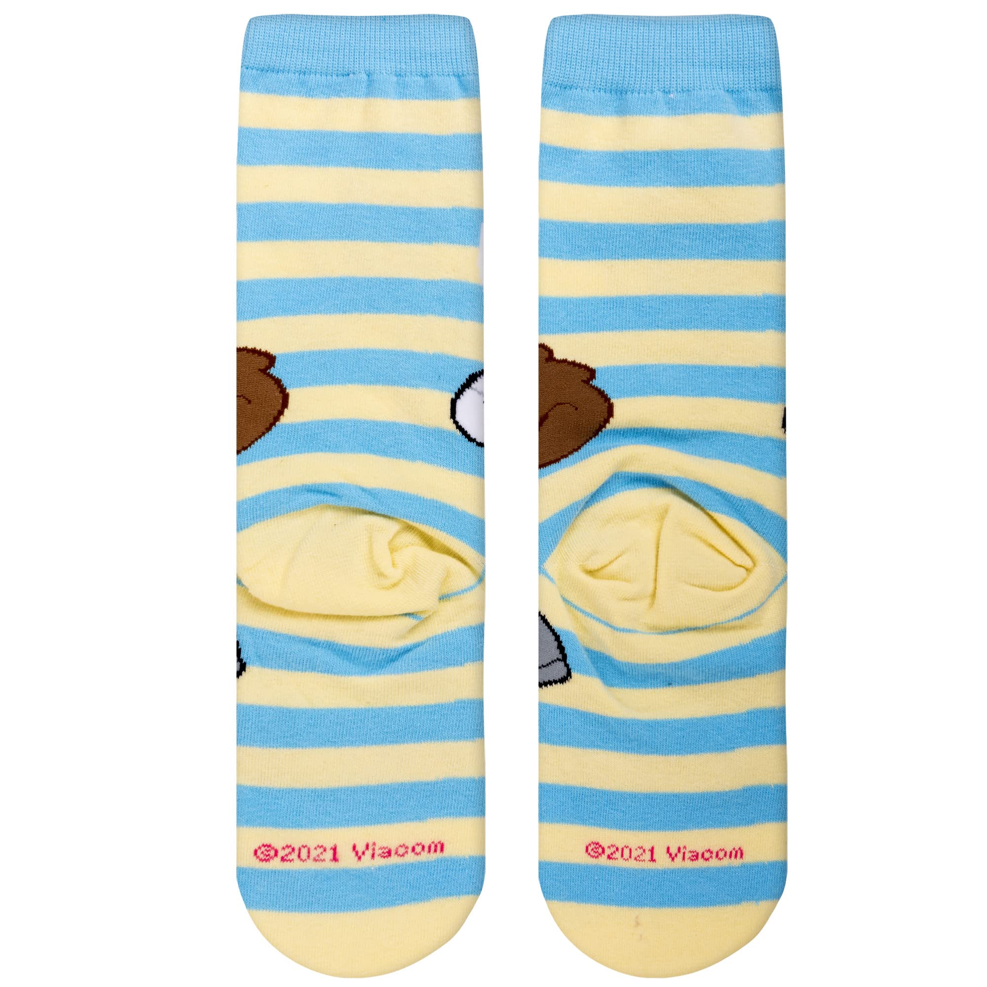 SpongeBob Cartoon Socks for Women - Nickelodeon Sandy Cheeks Novelty Crew Socks (Large) - Fun & Comfortable Socks for Cosplay, Gifts, and Daily Wear