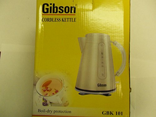 Gibson Cordless Electric Kettle - 1.7L Fast Boiling, Auto Shut-Off, 230V for Home & Office - Perfect for Tea, Coffee & Instant Meals