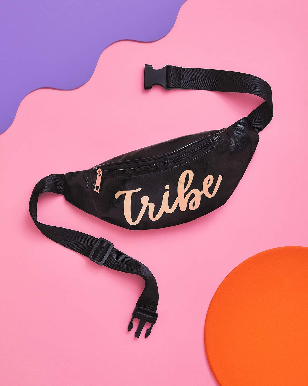 Fetti Bachelorette Party Fanny Pack - Bride Tribe Waist Bag for Bridesmaid Proposal Gifts, Wedding Shower Decor & Bach Party Favors in Black & Rose Gold | Perfect for Bachelorette Parties, Bridal Showers & Girls' Night Out