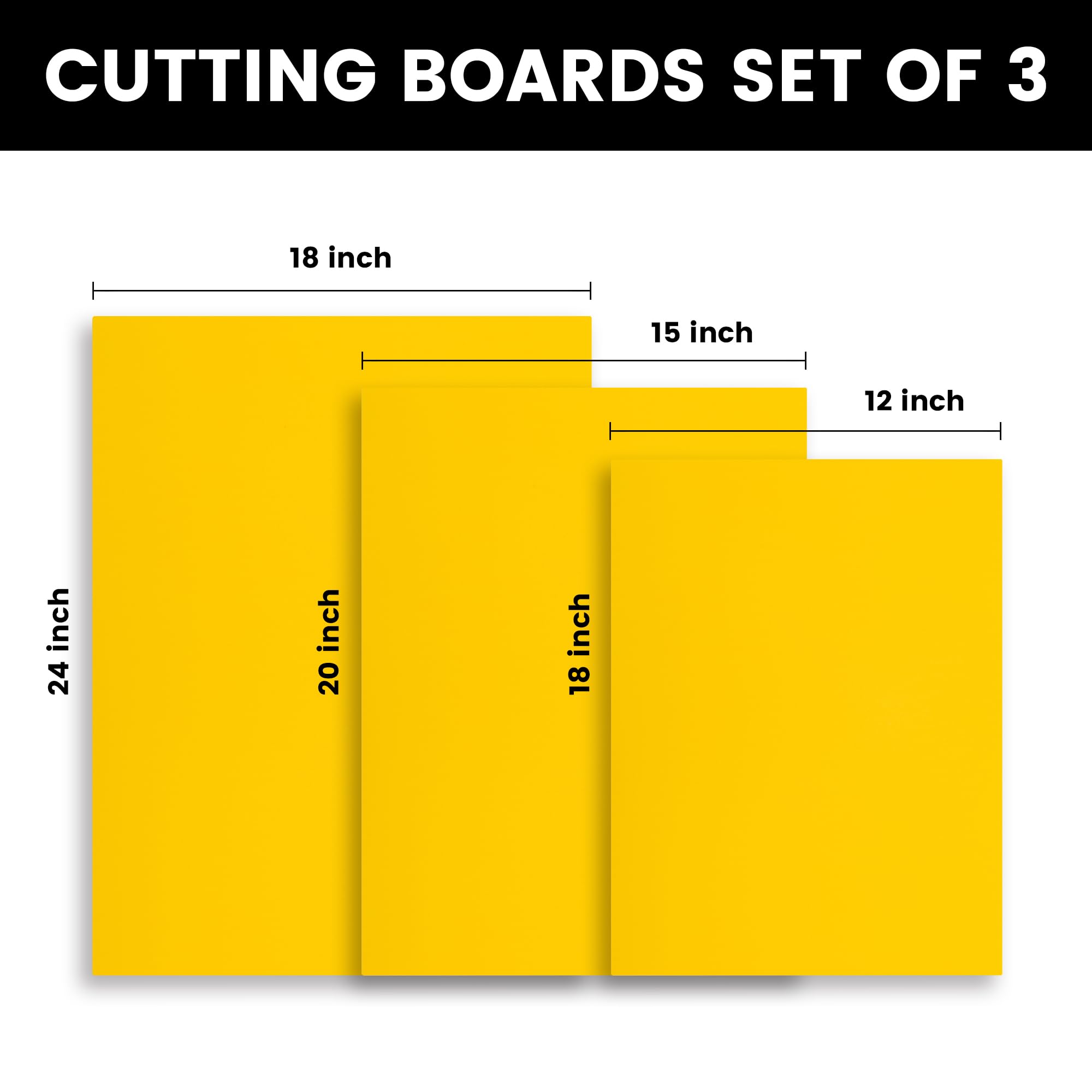 CMI Commercial Grade NSF Approved White Plastic Cutting Board Set - 24 x 18 x 1 Inch, 3-Pack for Professional Kitchens & Food Prep | Durable Chopping Boards for Restaurants, Catering & Home Cooking