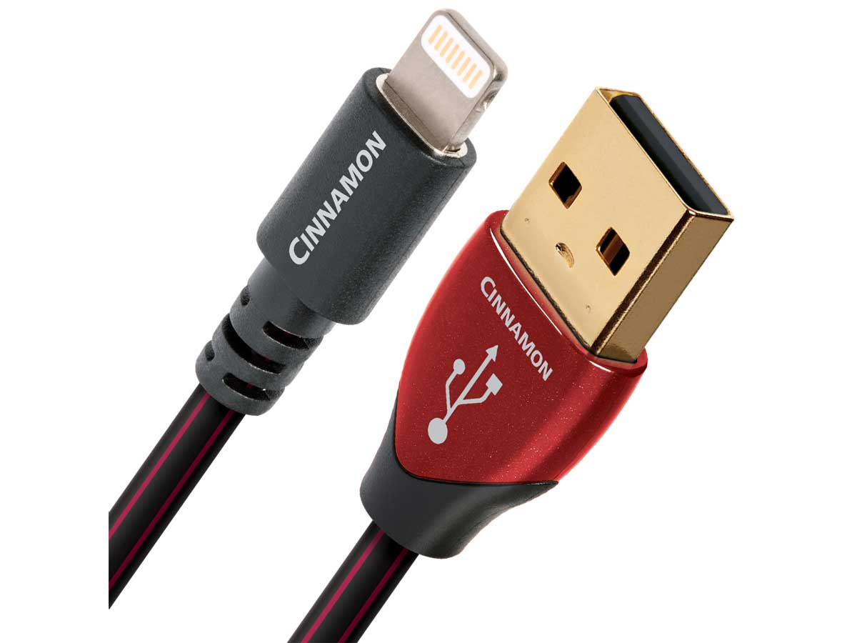 AudioQuest Cinnamon USB A to Lightning Cable - High-Speed Charging & Data Sync for iPhone, iPad - Premium Audio & Fast Charging for Home, Office, Travel