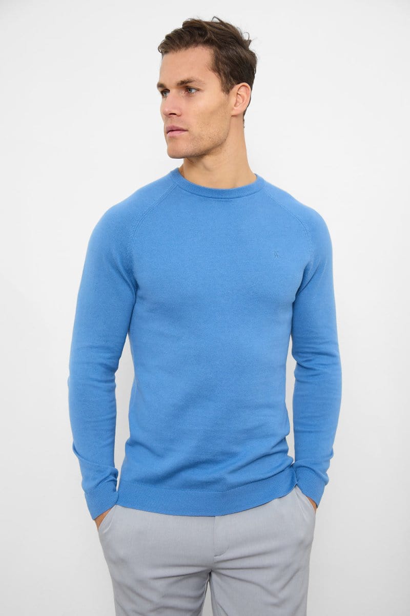 Premium Soft Cotton Crew Neck T-Shirt for Men - Ocean Blue - Casual Comfort Wear for Everyday & Outings