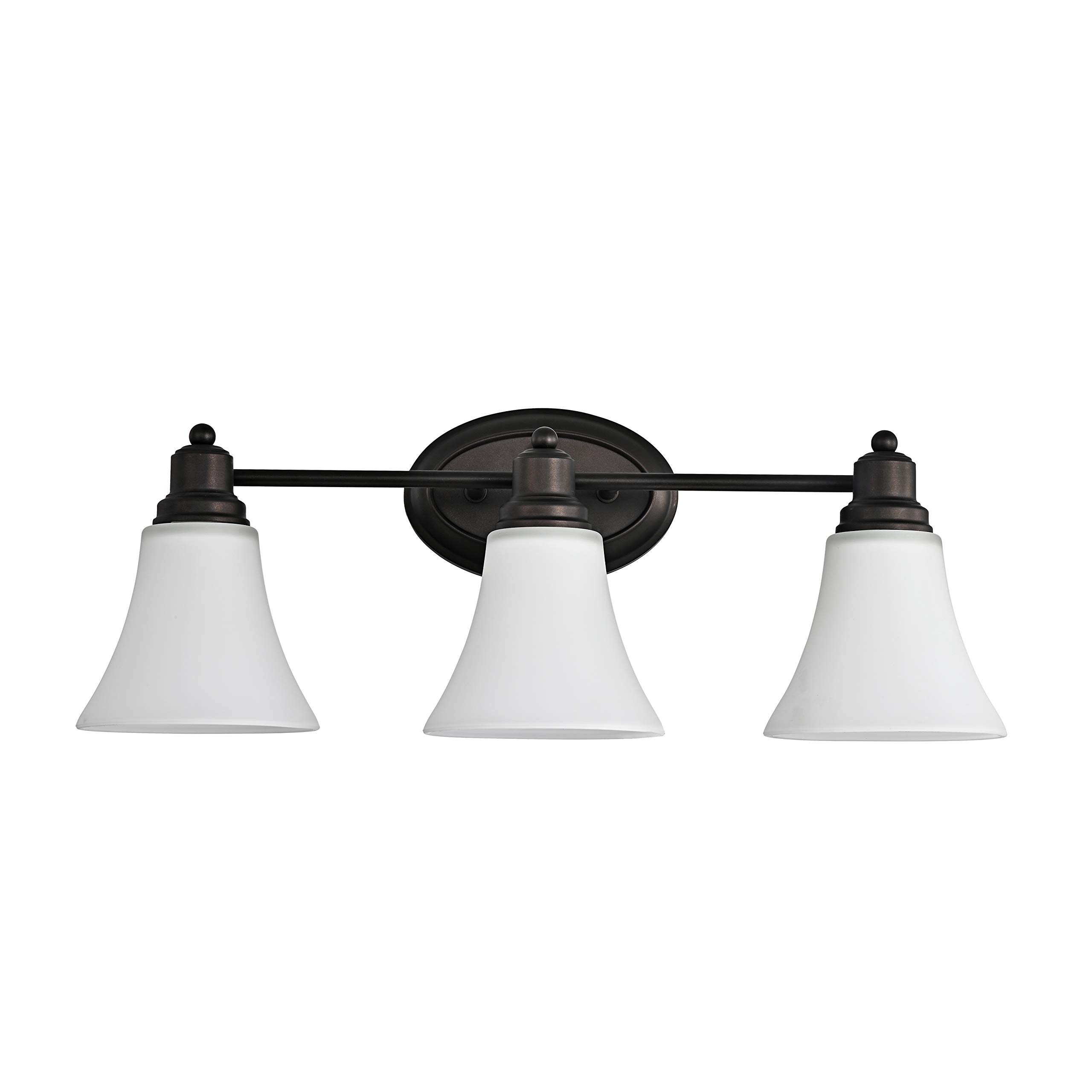 Chloe Lighting Janet Modern 3-Light Bathroom Vanity Light Fixture in Rubbed Bronze - 24 Inch Width for Bathroom, Powder Room, or Dressing Area