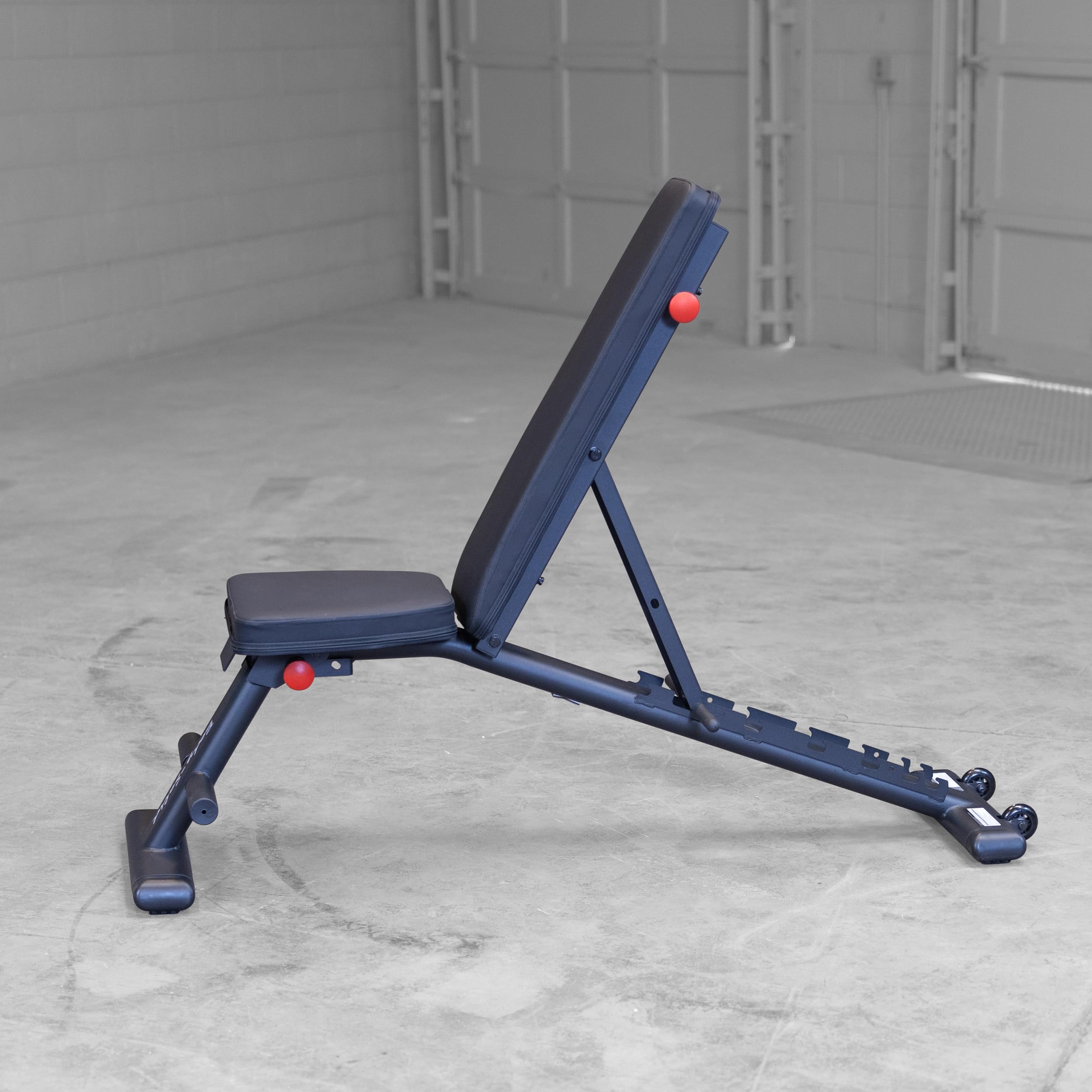Body-Solid (GFID225B) Adjustable Weight Bench for Full Body Workout - 7-Position Ladder Adjustment, No Assembly Required, Incline/Decline/Flat Settings, Black - Perfect for Home Gym & Strength Training