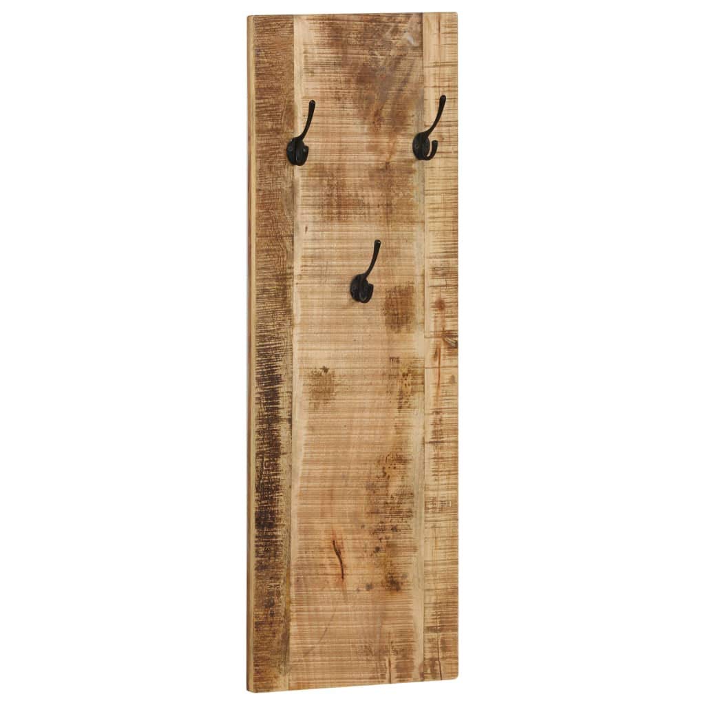 Premium Solid Mango Wood Wall-Mounted Coat Rack Set of 2 - 14.2x43.3x1.2 Inches - Durable Entryway Organizer for Hats, Scarves & Jackets - Perfect for Hallway, Bedroom or Mudroom Storage