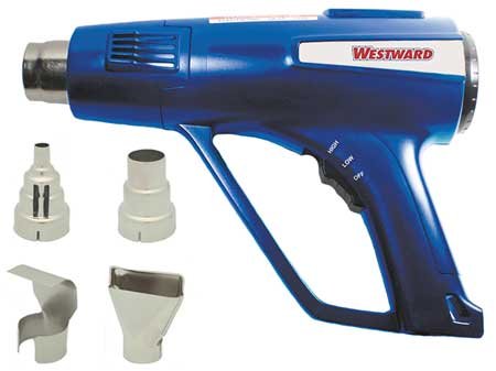 Westward 4HWK5 LCD Heat Gun Kit - 130°F to 930°F Temperature Range, 5/10 Amps for Soldering, Shrink Wrapping, Thawing Pipes & DIY Projects