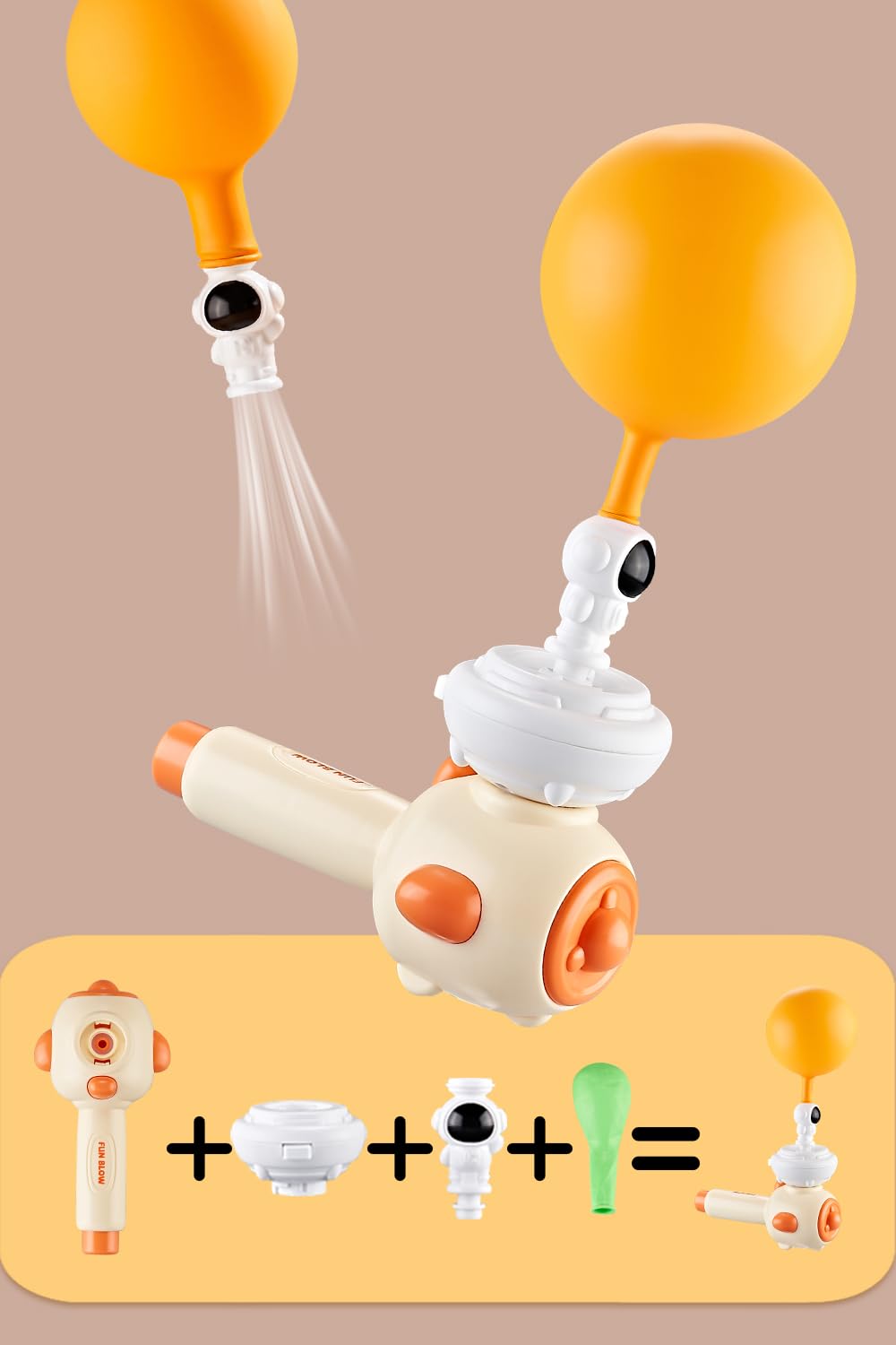 Kids Breathing Exerciser & Sensory Toy with Whistle - Floating Blow Pipe Balls, Balloon Launcher for Autism & Special Needs - Yellow | Fun Therapy Tool for Anxiety Relief & Focus Development