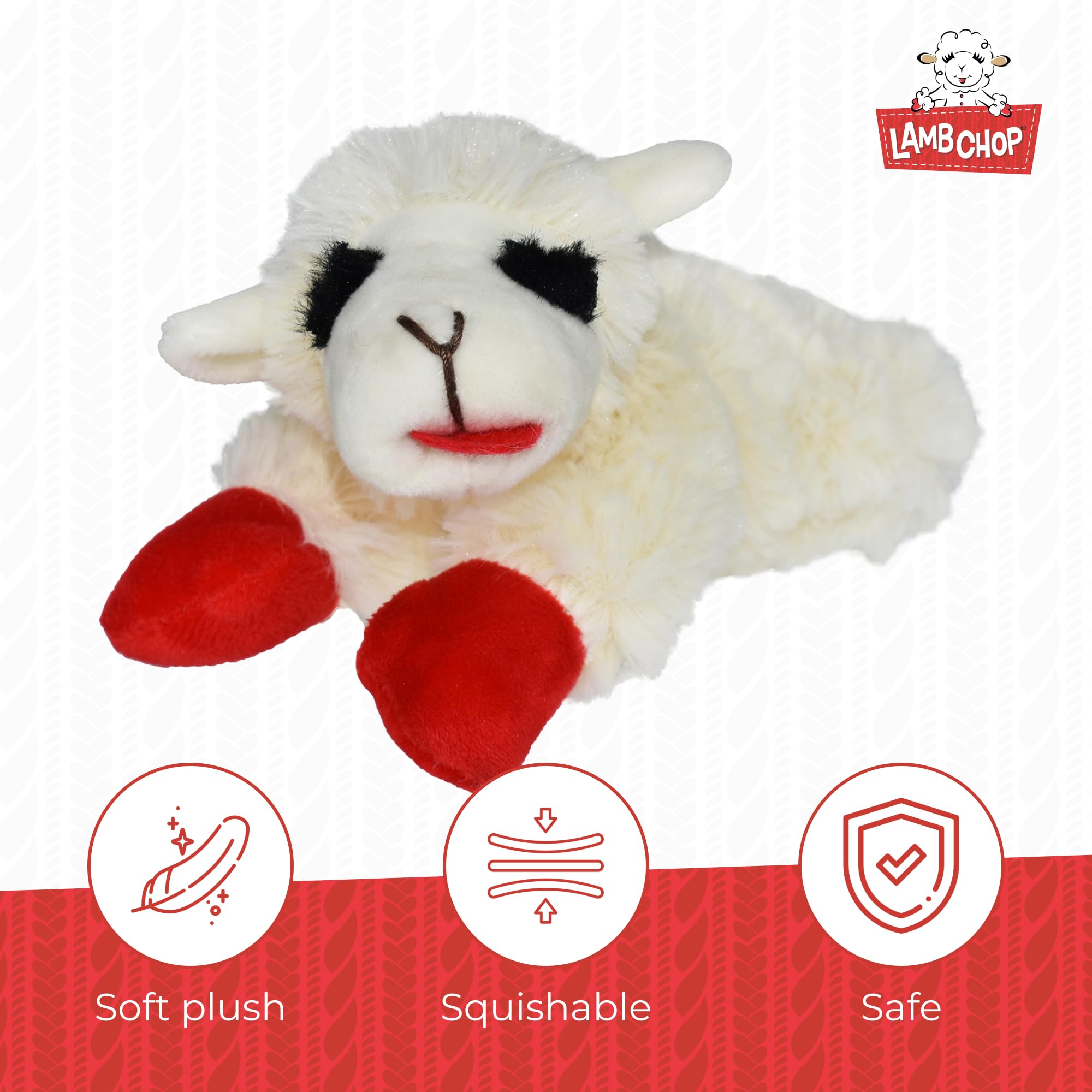 Multipet Lamb Chop Squeaky Dog Toy - 6