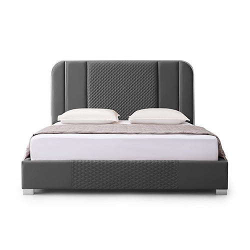 Luxe Halcyon King Bed Frame - Black | Modern & Sturdy Platform Bed with Upholstered Headboard | Perfect for Master Bedroom, Guest Room, or Luxury Apartment