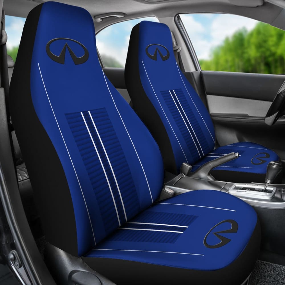 Premium Black & Blue Custom Infiniti Car Seat Covers - Perfect Fit for 2 Seats (Model 210801) | Luxury Protection & Style Upgrade for Your Vehicle Interior
