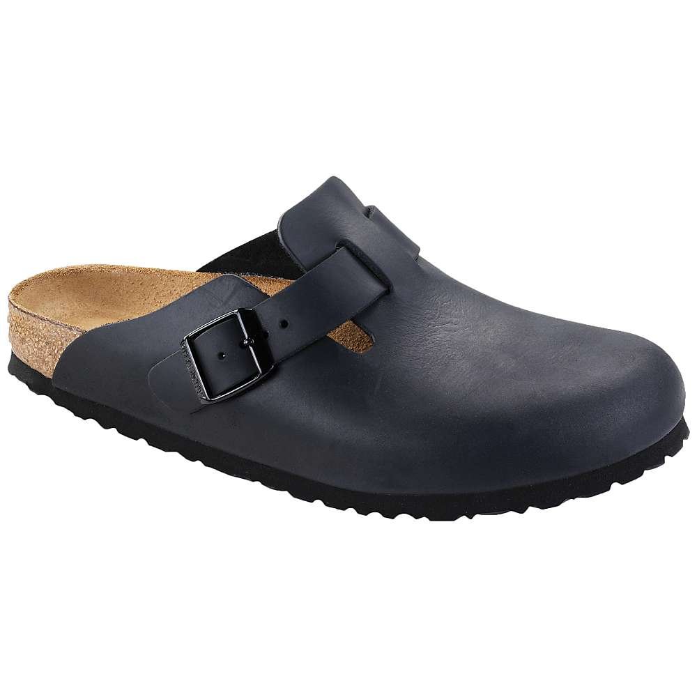 Birkenstock Women's Boston Soft Footbed Clogs - Iron Oil Leather Narrow Fit (EU 36) | Comfortable Slip-On Shoes for Home, Office & Casual Wear