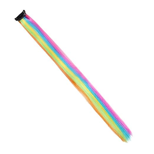 Baal Clip-in Straight Colored Hair Extensions for Kids - Fun & Vibrant Hair Accessories for Parties, Halloween & Cosplay