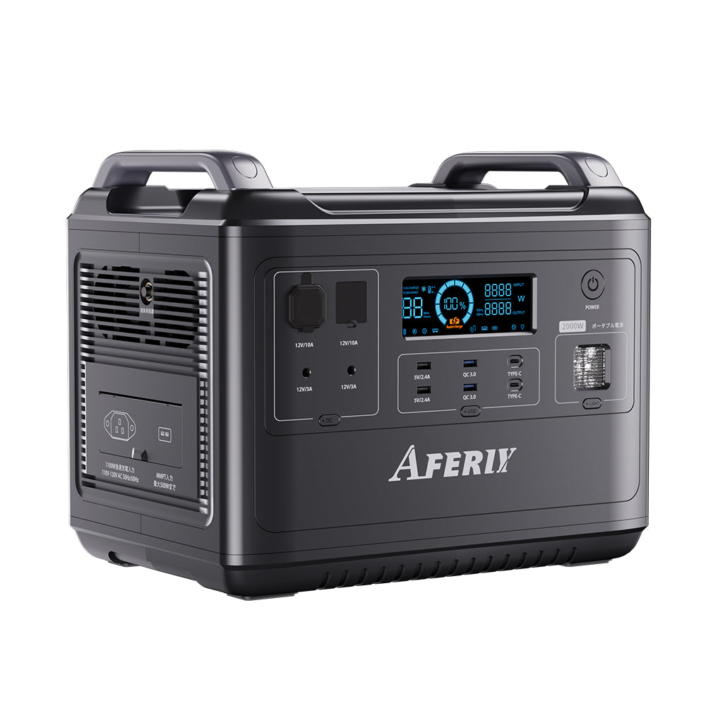 Aferiy AF 2000W Portable Power Station - 2000W/4000W LiFePO4 Battery with 1997Wh Capacity - Perfect for Camping, RV Trips & Emergency Backup Power