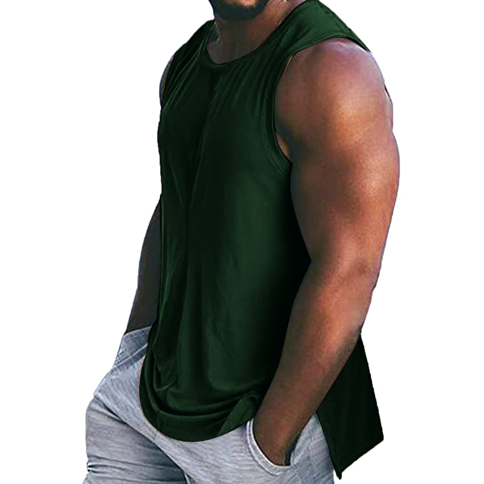 2022 Men's Fashion Round Neck Vest - Casual Solid Color Sleeveless Summer Tank Top for Men | Perfect for Beach, Gym & Outdoor Activities
