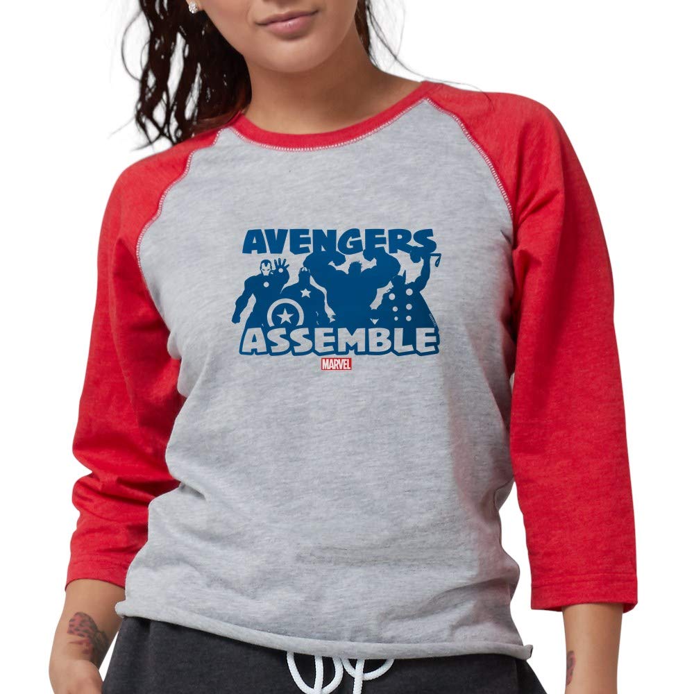 Avengers Assemble Women's Baseball Tee - Marvel Superhero Graphic T-Shirt for Casual Wear & Fan Gifts | Perfect for Cosplay, Comic Con & Everyday Outfits