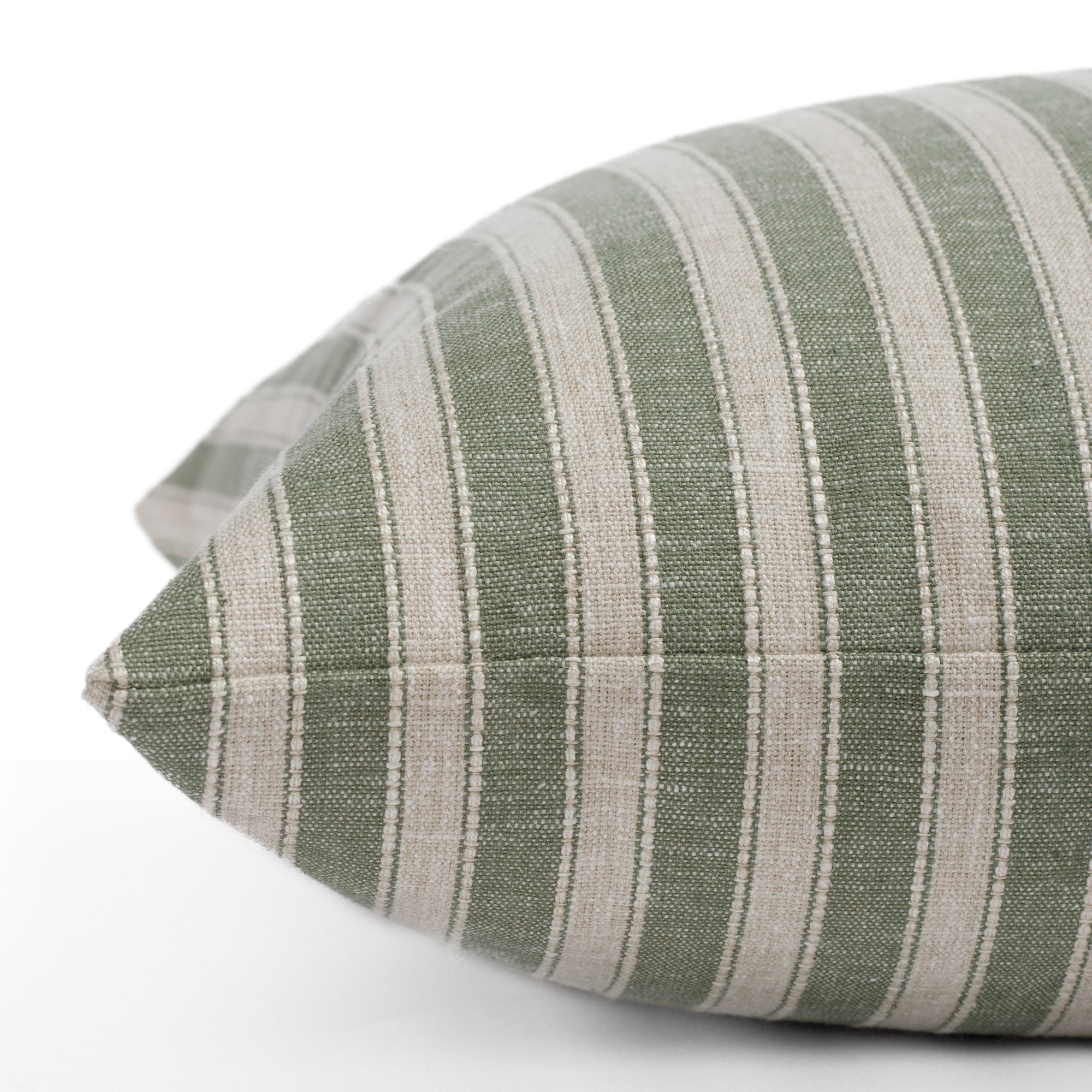 Millcroft Stripe 20x20 Decorative Throw Pillow Cover - Soft Cotton Pine Green Cushion for Sofa, Bed & Home Decor